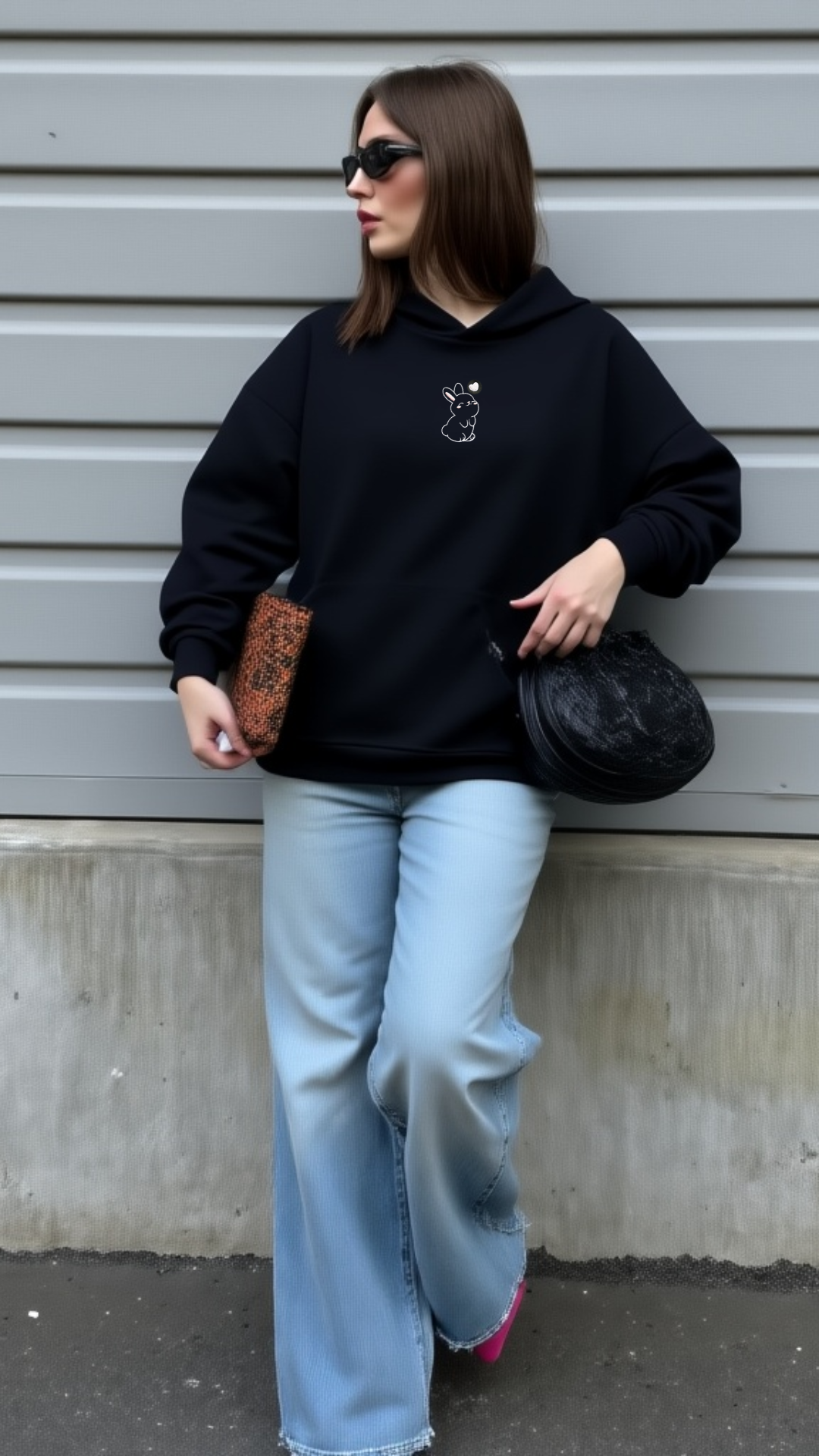 Bunny Hoodie - Black