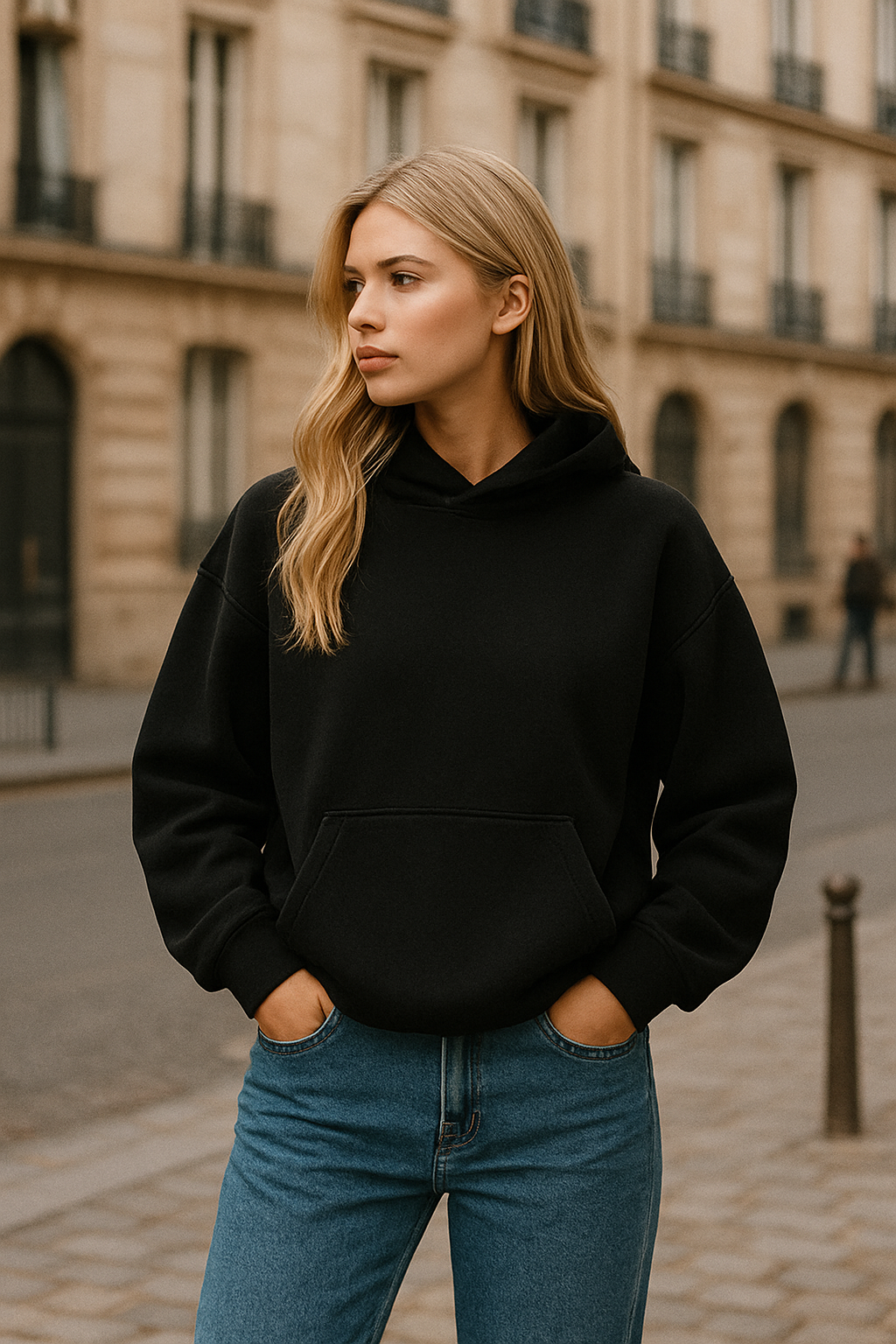 Premium Boxy Hoodie - Black