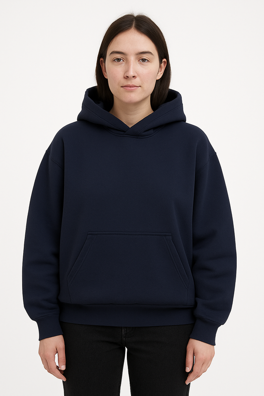 Premium Boxy Hoodie - Navy